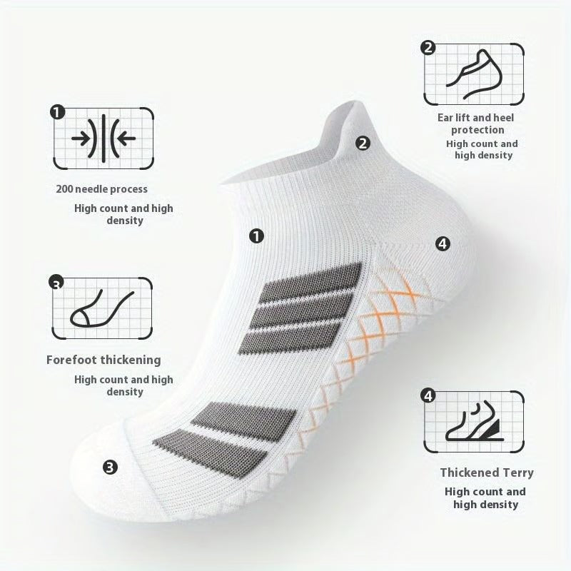 Unisex Low-Cut No-Show Sports Socks- 5 Pairs