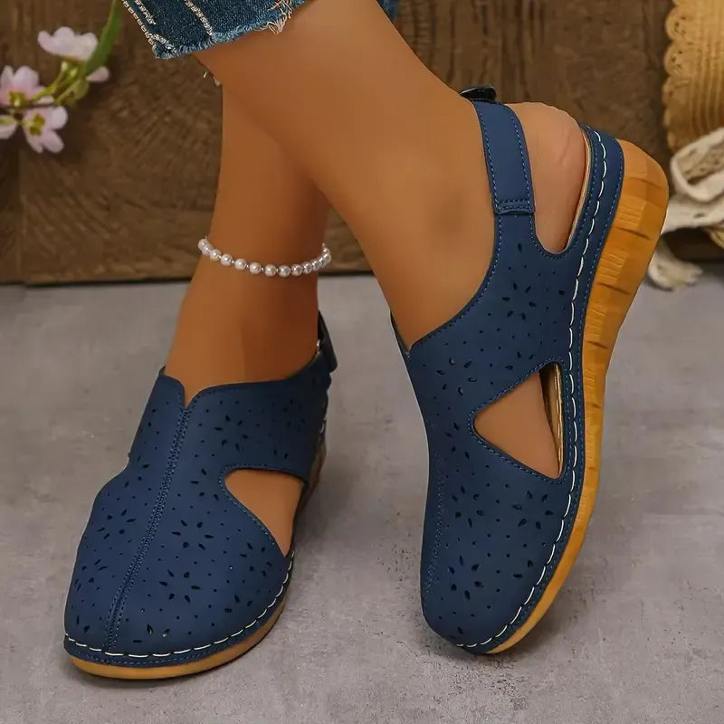 Platform sandals with cutouts