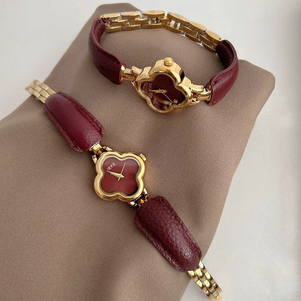 IEKE Clover-Shaped Gold Women's Watch