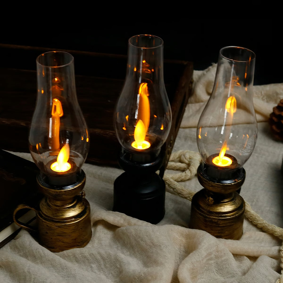 ✨🕯️LED Vintage Kerosene Lamp Electronic Swing Candle 9